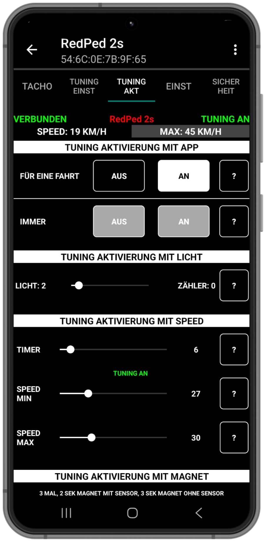 2s für Shimano EP8 E-Bike Tuning mit App EP800 eBike (NICHT EP6 EP801)