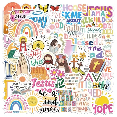 50 calcomanías con cita bíblica motivacional para álbumes de recortes, diario, funda de teléfono, laptop, botella de agua, calcomanías de energía positiva