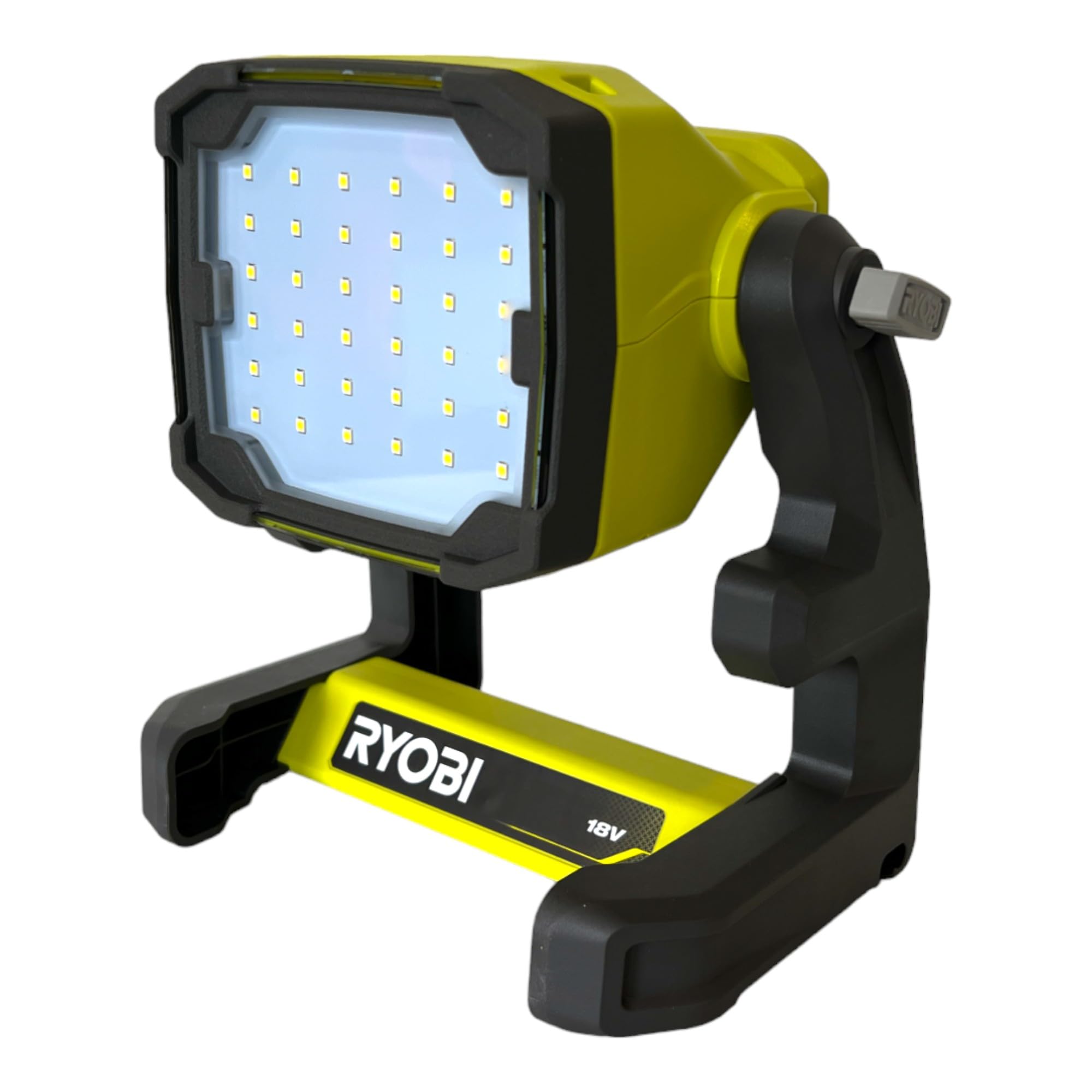 Ryobi RLFD18-0 Faro 18V, Batteria Non Inclusa, con 3 Impostazioni di Luminosità, Testa Ruotabile di 360°