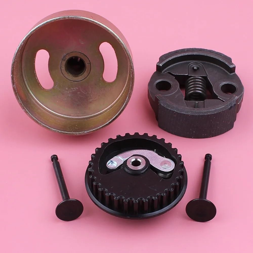 Piezas compatibles para cortacésped GX25 GX25, Repuesto de Motor pequeño, Juego de válvulas de árbol de levas de Tambor de Embrague de 7 Dientes