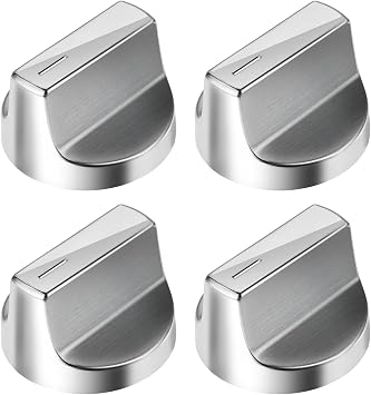 4 Pack W11366438 Gas Stove Knobs, Gas Cooktop Control Knobs Replacement for Whirlpool Gas Electric Range WCG55US0HS00, WCG55US0HS05, WCG55US6HS00, WCG55US6HS05, WCG77US0HS00, WCG77US0HS05