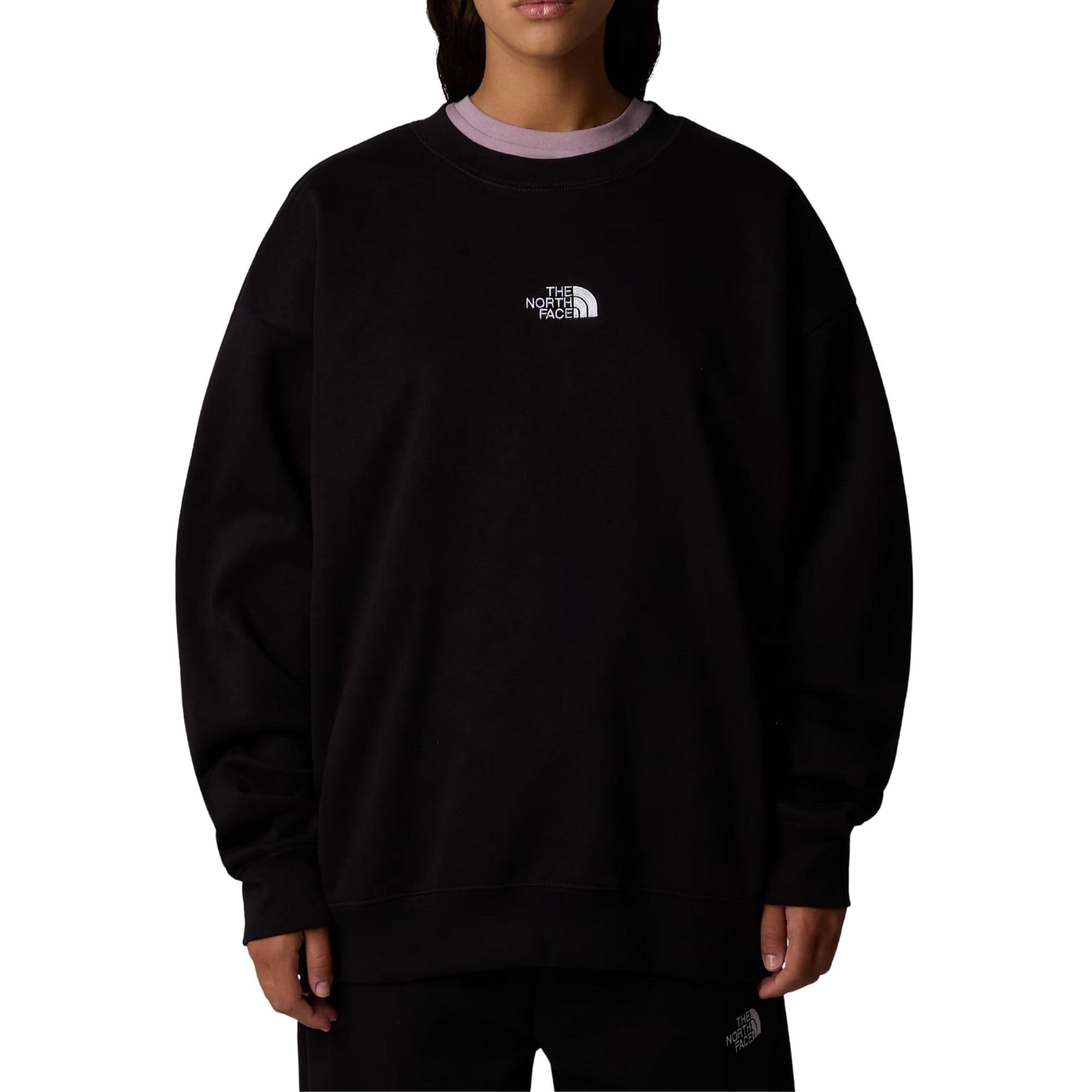 The North Face NF0A89EPJK3 W Essential Oversize Crew Maglia Lunga Donna TNF Black Taglia XS