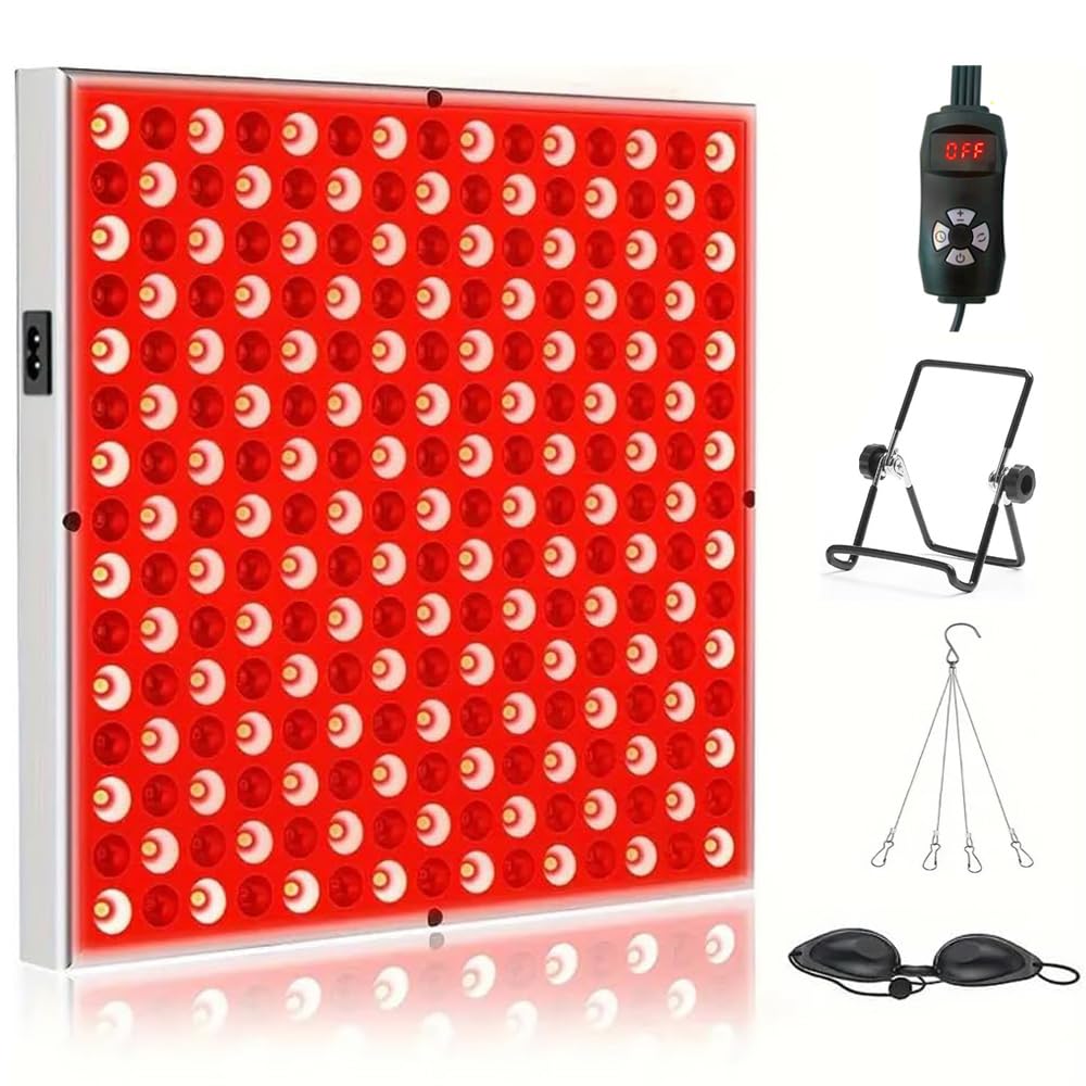 Dispositivo de terapia de luz LED roja: panel LED de 45 W profundo de 660 nm e infrarrojo cercano de 850 nm para aliviar el dolor de articulaciones, músculos y piel (12 x 12 pulgadas)