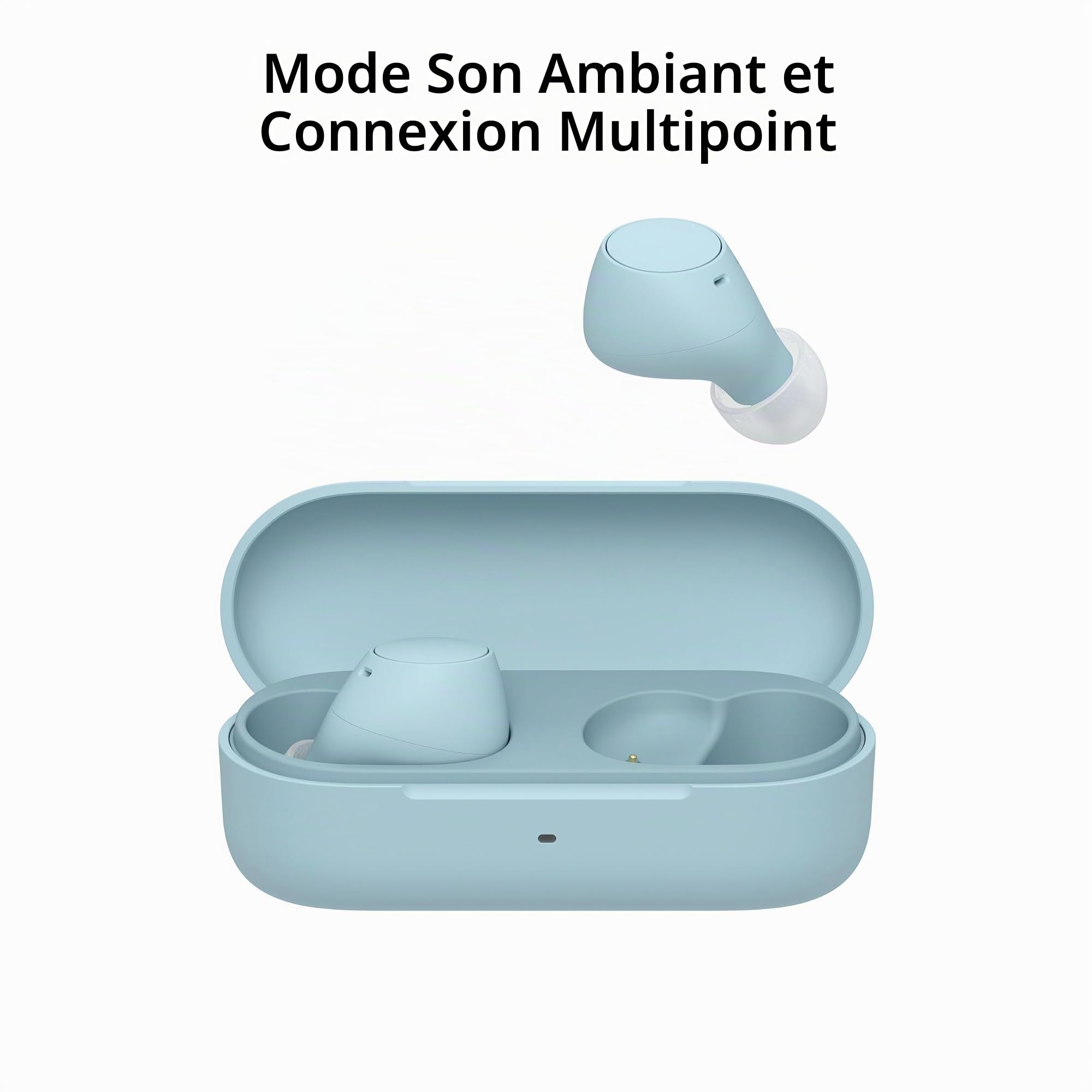 Sony WF-C510 Écouteurs Bluetooth sans fil TWS, micro, son ambiant, petits et confortables, IPX4, charge rapide, connectivité multipoint, égaliseur personnalisé