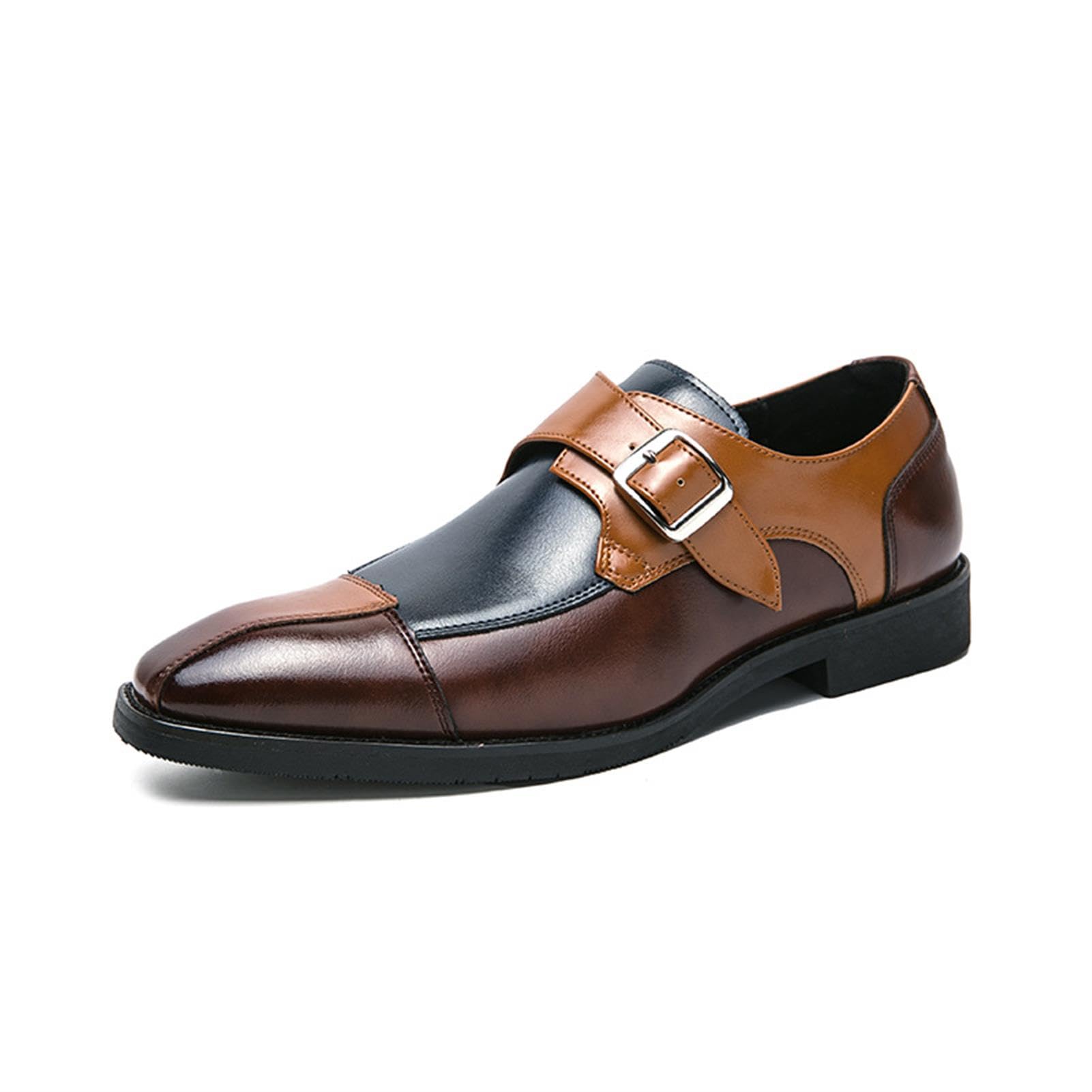 Scarpe Uomo Monk Strap Eleganti Mocassini Formali per Ufficio Lavoro | Calzature Maschili Nere Similpelle Cerimonia Matrimonio Comode Suola in Gomma Design Raffinato Regalo Uomo Moderno