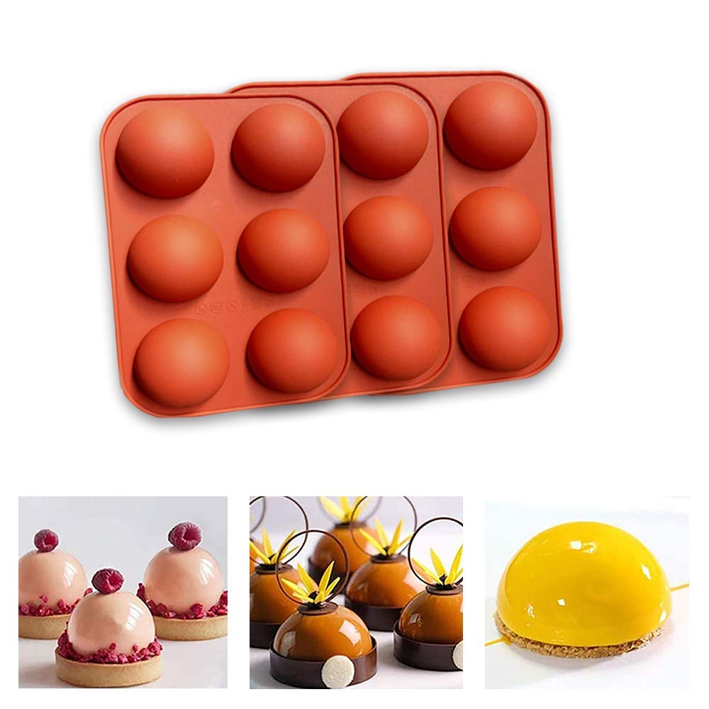Set Stampi Silicone A Forma Di Sfera | 3 Stampi (6/15/24 Fori) Per Cioccolatini, Caramelle, Mousse