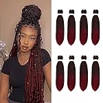 8 Pack 16 55G/Pack Pre Stretched Braiding Hair Extensions 1Bbug