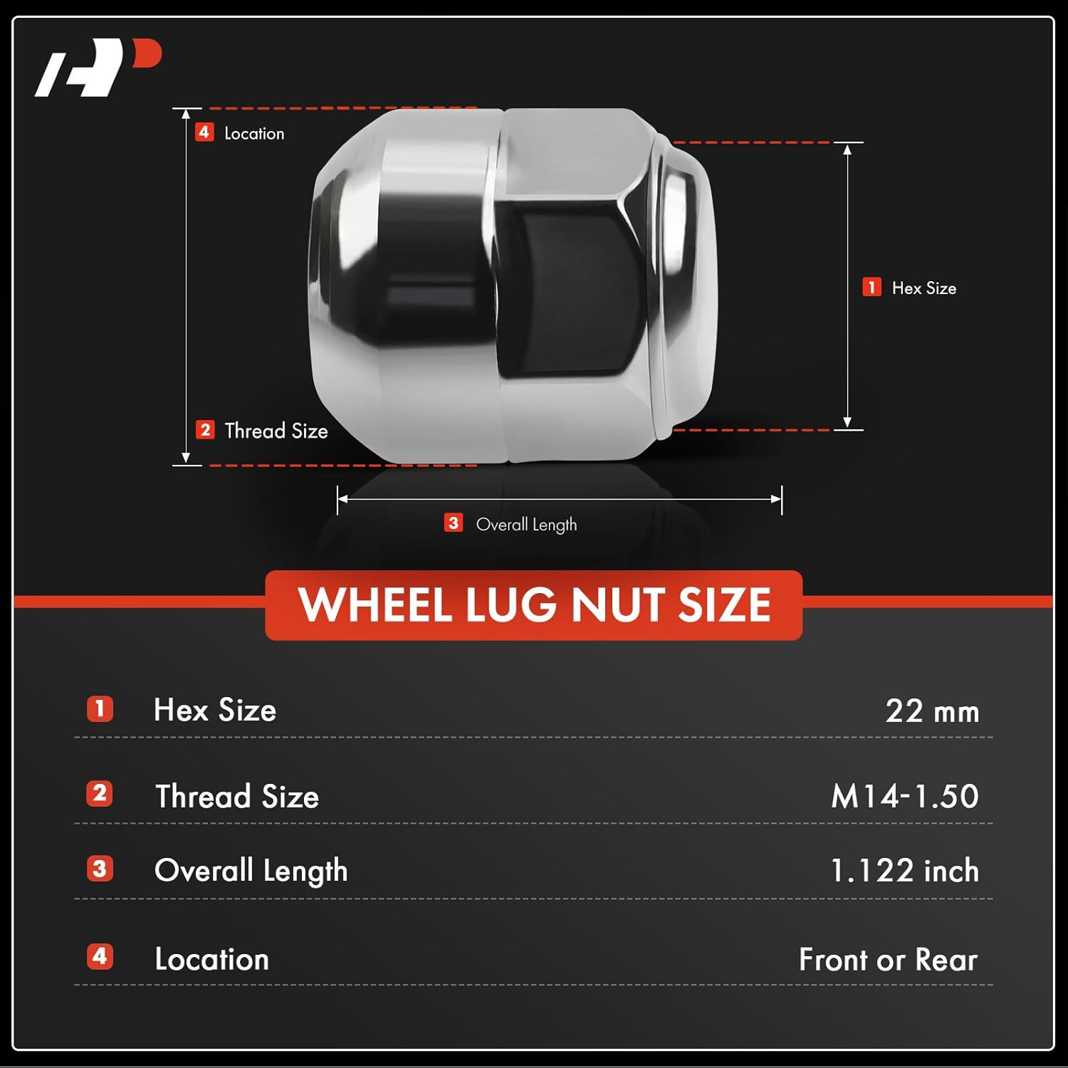 A-Premium M14-1.50 Wheel Lug Nuts Compatible with Honda Odyssey Pilot 2011-2021 Passport Ridgeline Acura MDX TL RLX ZDX Front and Rear 20-PC Set