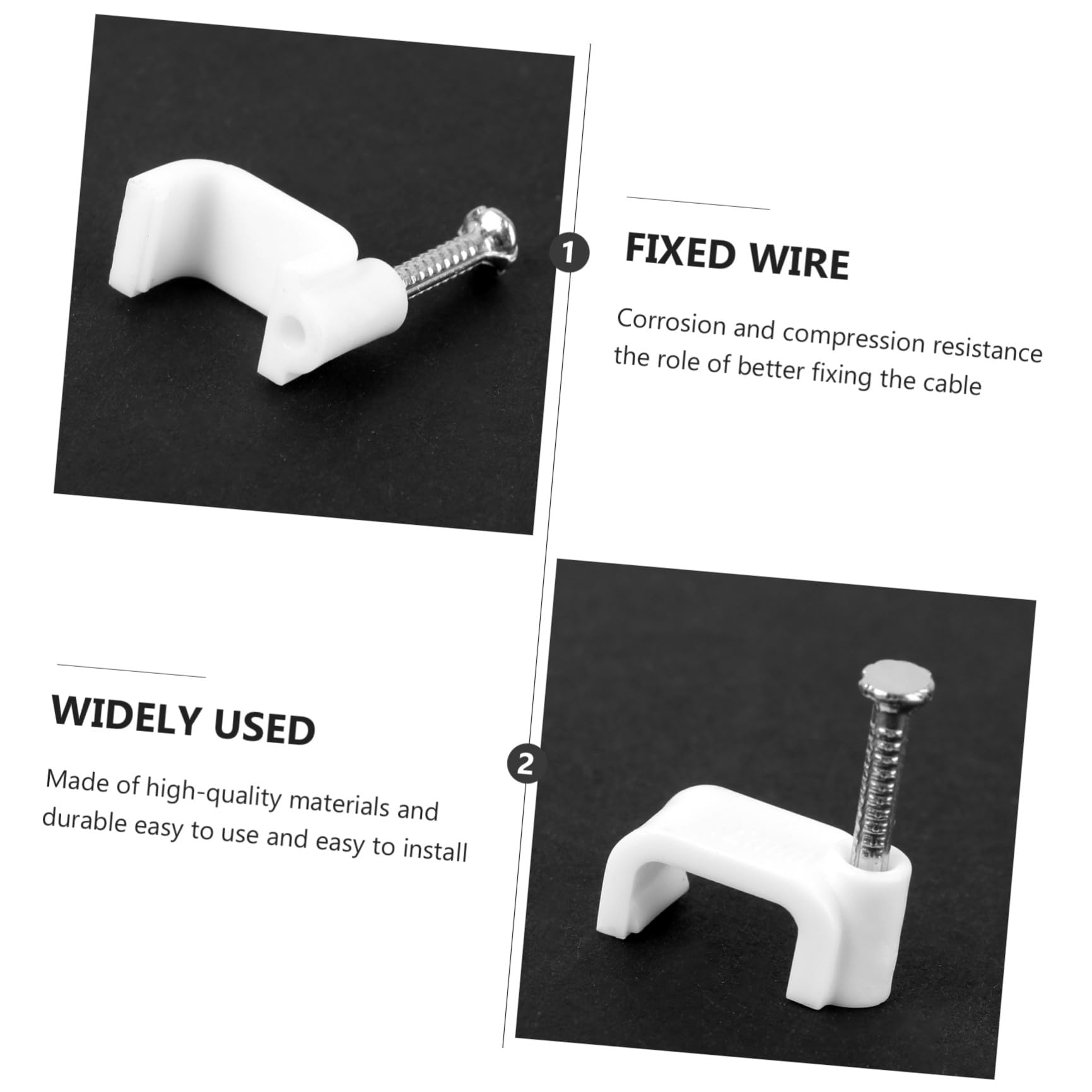 SECFOU 500stücke Kabelklemmen Draht-festschnallen Kabel-organizer-clips Ethernet-kabel-clips Für -telefon-