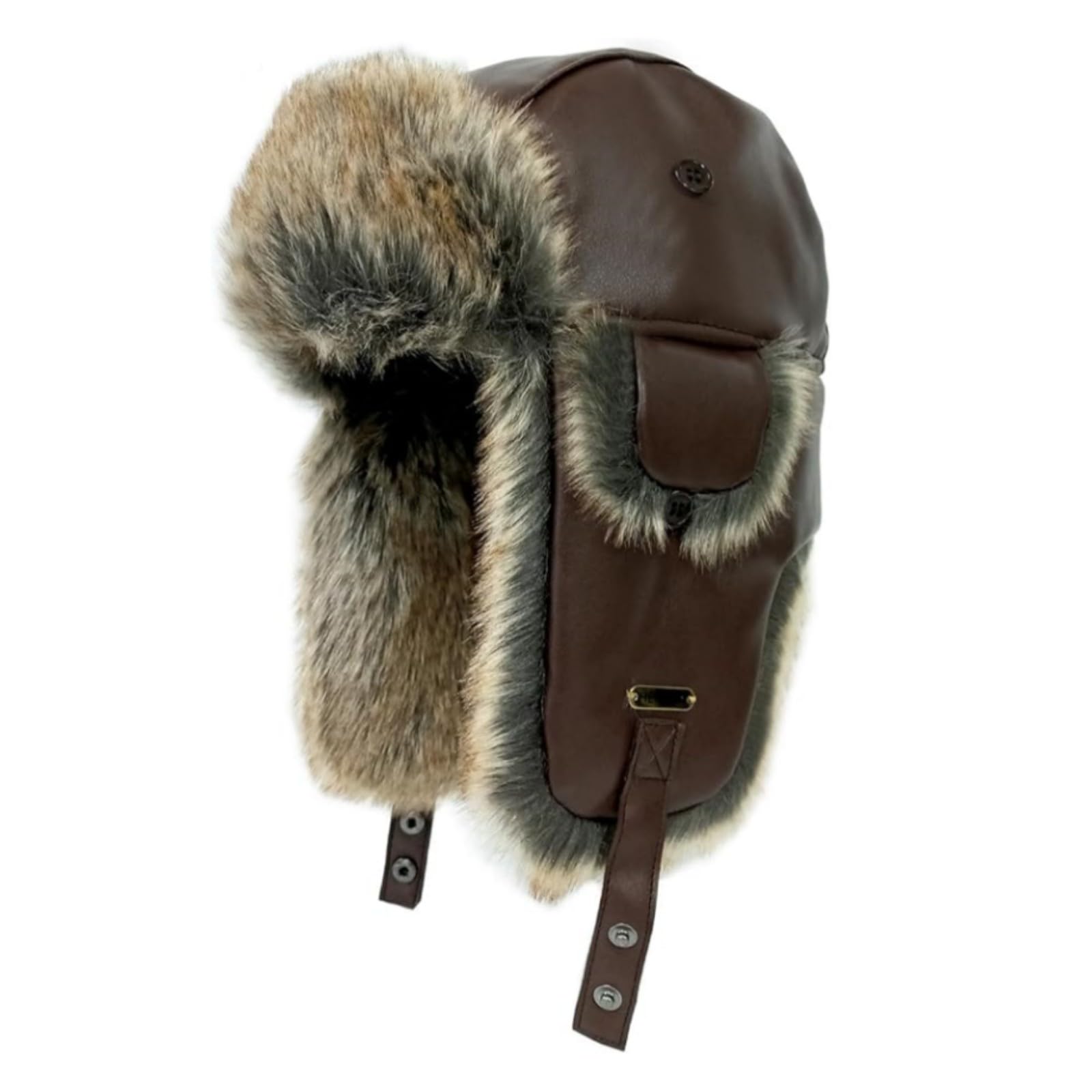 HEYANN Gorro de aviador ruso para hombre y mujer, piel de oveja artificial, gorro de invierno Ushanka cálido con orejeras unisex