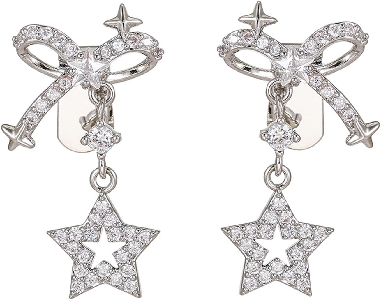 Fashionable Star Bowknot Alloy Ear Clip Attachment Earphone Charm for FreeClip 1/2 Earbud Sound Enhancement Ear Attachment