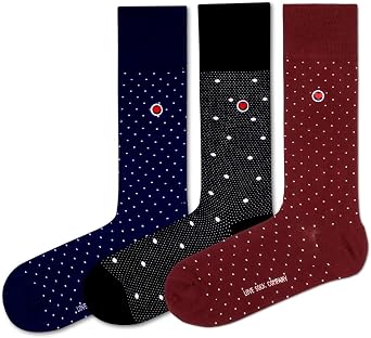 Love Sock Company Mens Luxury Organic Cotton Dress Socks Gift Set | 3-Pack Premium Stay-Up Mid-Calf Sock - One Size 7-12