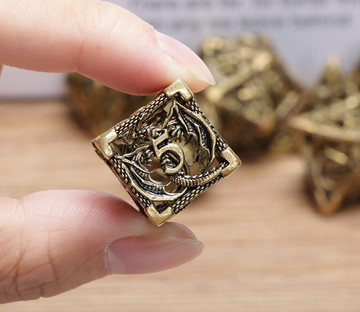 Dungeon and Dragon Dice ARUOHHA DND Metal Dice Set D&D Dice for Pathfinder 6 Sided dice Role Playing Dice with Gift Box Hollow Polyhedral Dice D and D Dice Set D20 D12 D10 D8 D6 D4