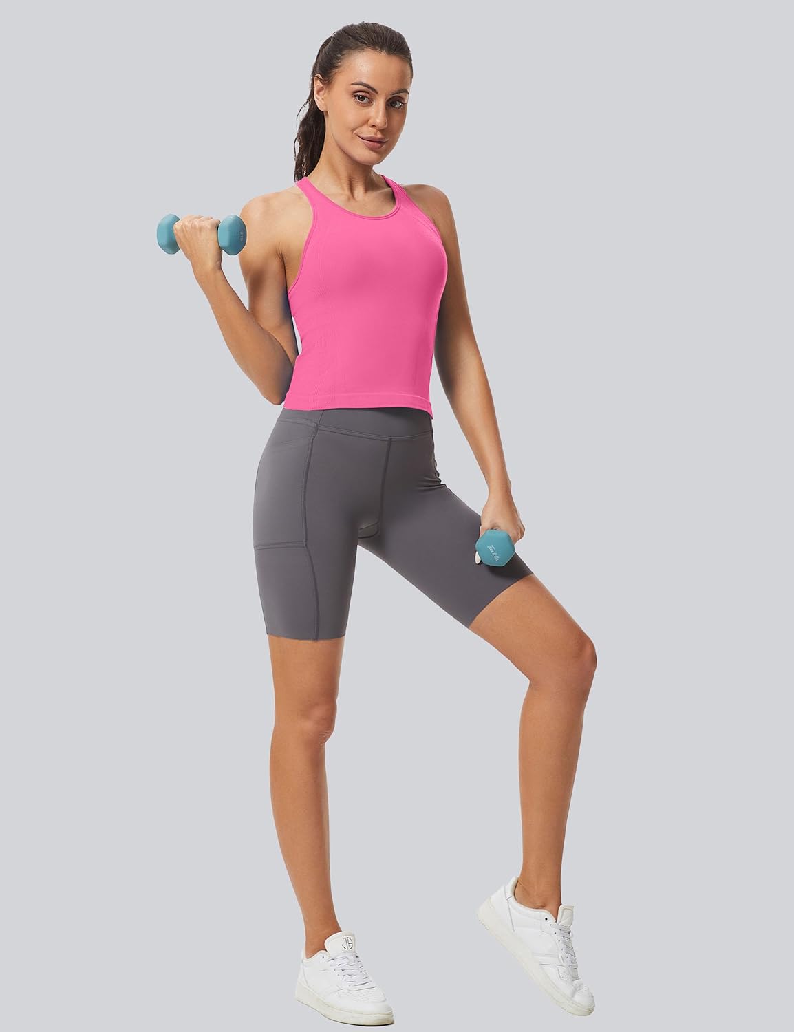 MathCat Workout Tank Tops for Women Racerback Basic Running Tanks Seamless Muscle Athletic Yoga Tops with Built in Bra - Image 5