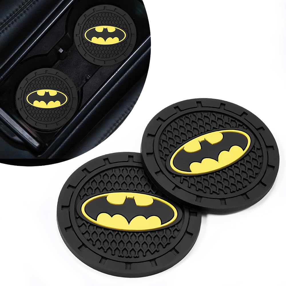 Car Coasters For Cup Holders, 2 Pack Sky Moon Star Design - 2.75" Universal Anti-Slip Mats