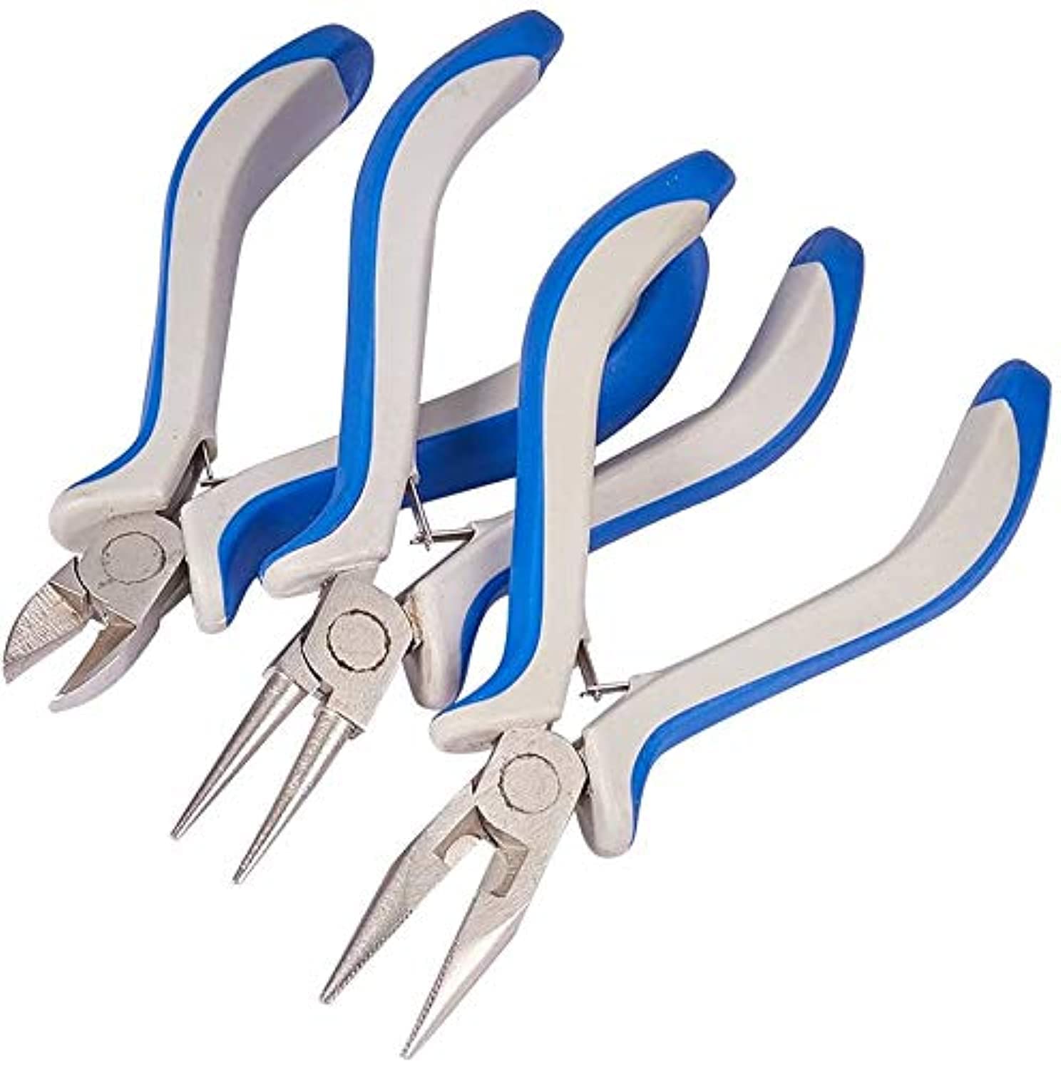 LifreerJewellery Pliers Set (3 Pcs) - Long Needle Nose Pliers End Cutting Pliers, Combination Pliers Carbon Steel Mini Precision Pliers for Jewellery Making & DIY