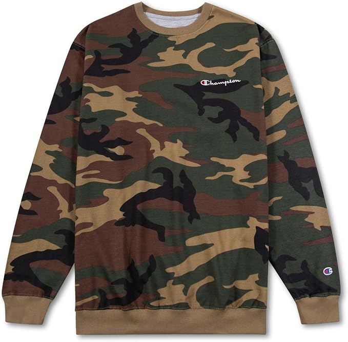 Champion Crewneck Fleece Sweatshirt for Men's Big and Tall with Script Logo