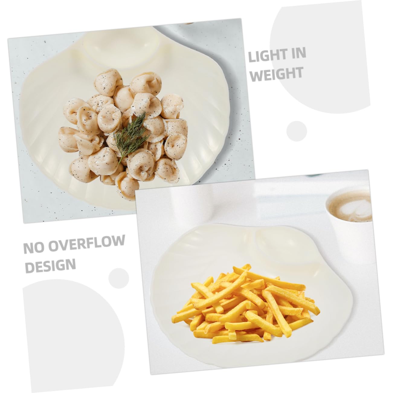 CIYODO 5pcs Dipping Sauce Plate The Dip Shell Shaped Dip Dish Seashell Tray Reusable Food Plate Shell Shaped Dipping Plates Reusable Dumpling Plate Serving Plate for Dumpling White