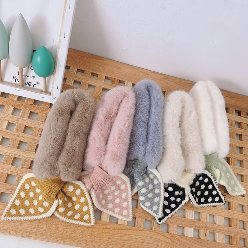 Scarf, for Cross Scarf Faux Fur Collar Scarf False Collar Kids Polka Dot Bow Tie Diamon