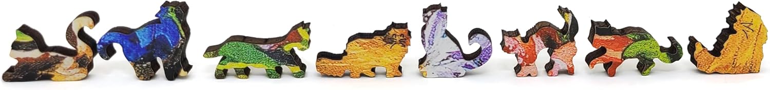 Large Format Wooden Puzzle for Adults and Seniors - Large Pieces Puzzle - Uniquely Shaped Pieces - Made in The USA by FoxSmartBox - 240 Pieces - Cat Among The Flowers