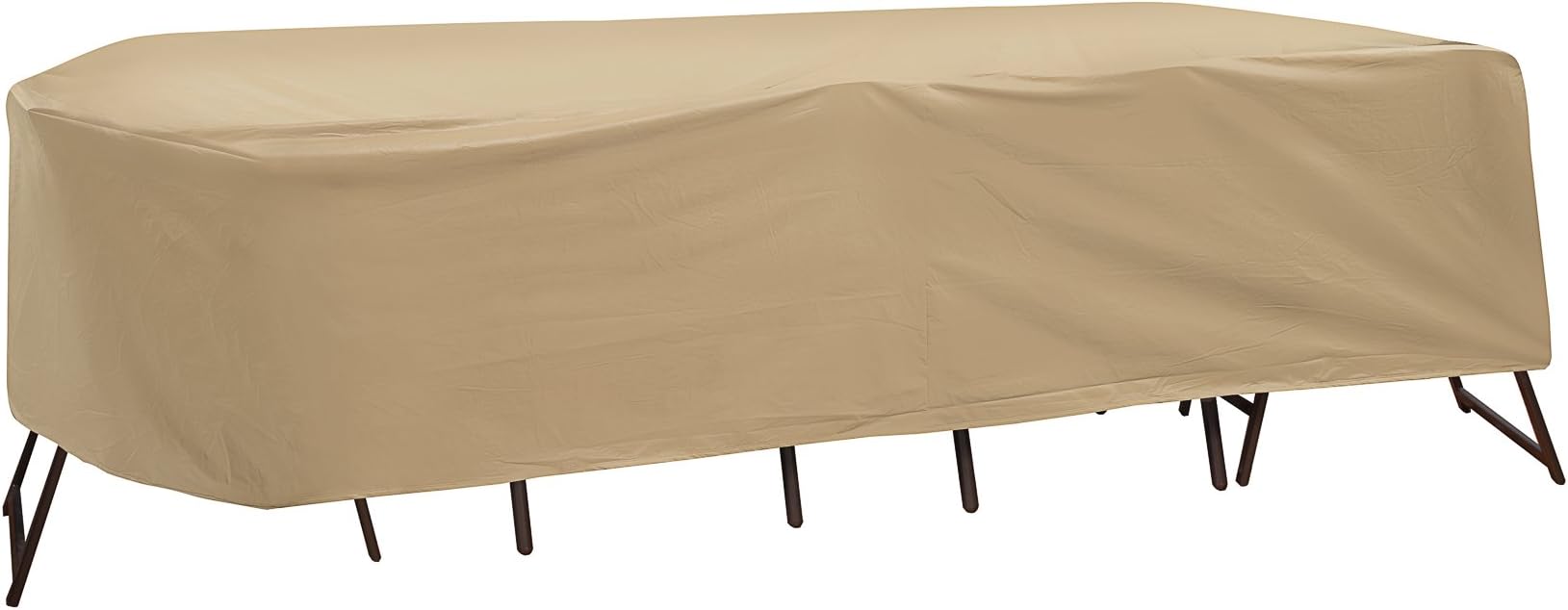 Protective Covers Weatherproof Patio Table and Highback Chair Set Cover, Tan, Fits Oval/Rectangle tables 72"-76 " long