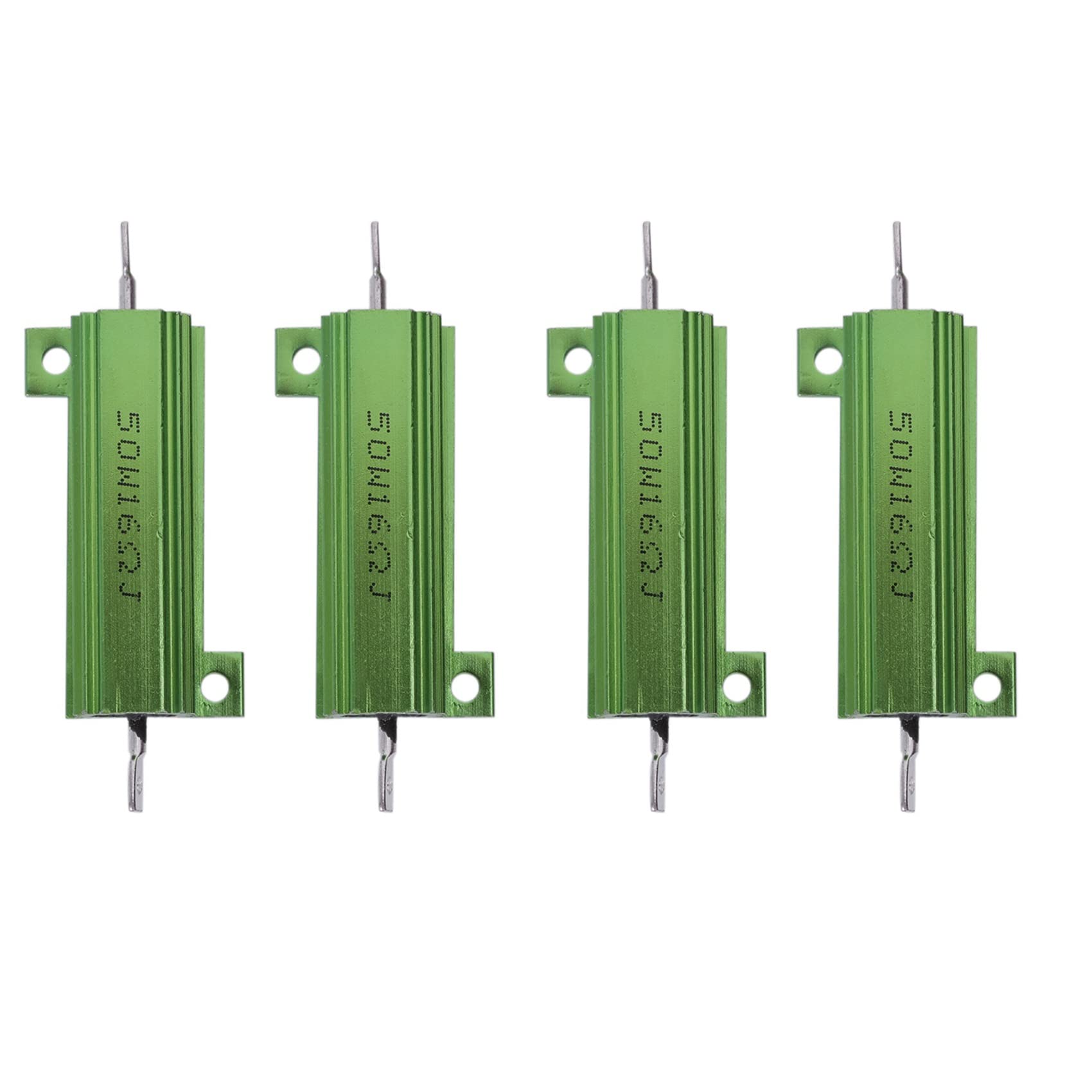 Jnchdghwa Green 4 Pcs Chassis Mount Wirewound Aluminium Housed Resistor 50W 16 Ohm