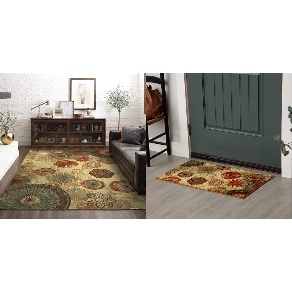 Mohawk Home Alexa Floral Ornamental Medallion Area Rug, 7'6"x10', Multi