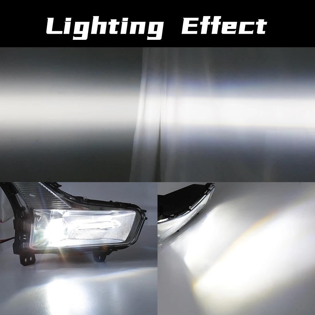 Genérico Faros Antiniebla Faros Antiniebla Delanteros Led Para Mondeo Para Fusion 2019 2020 Luz Circulación Diurna DRL Cubiertas Marco Interruptor Cable 12V Antiniebla Delantero(Fog Lamp KIT)