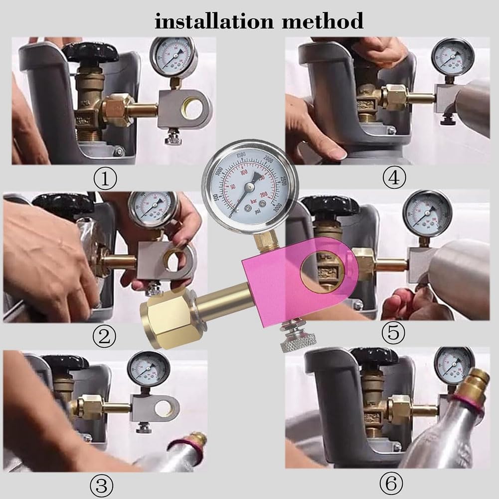 Adattatore di Ricarica Rapida CO2 W21.8-14, per Bombola di Co2 Rosa Soda Terra/Duo/Art, Adattatore per il Riempimento di Bombole di Co2 Rosa Soda