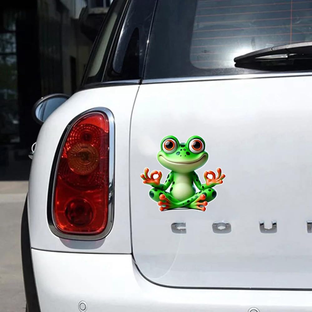 2 pcs Happy Frog Funny Car Bumper Sticker,5 Inch Vinyl Decal, Waterproof,Die-Cut for Cars,Windows,Laptops W-12 - Image 6