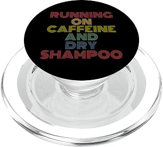 Running On Caffeine And Dry Shampoo retro 70s vintage PopSockets PopGrip for MagSafe