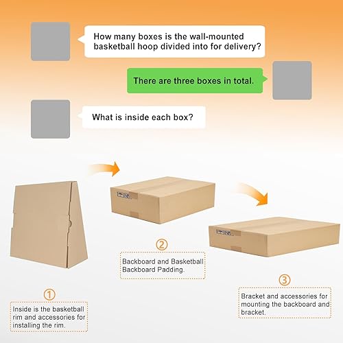 Miniatura 8 de PROGOAL Aro de baloncesto montado en la pared de garaje de altura ajustable, con tablero de vidrio templado de 60 x 36 pulgadas, borde de ruptura