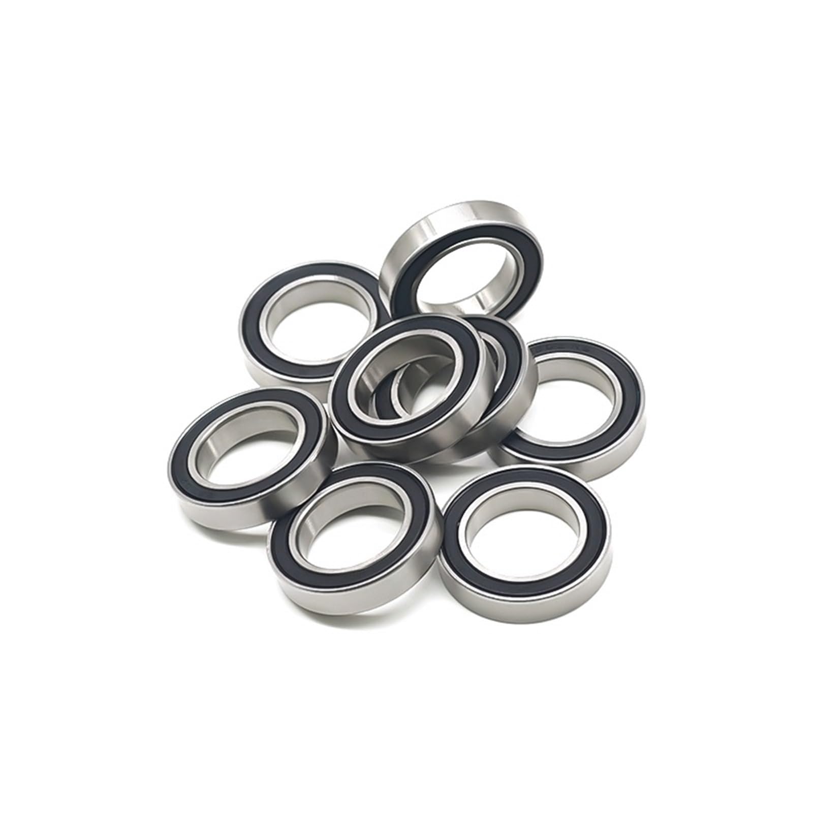 Rodamiento rígido de bolas de pared delgada de acero inoxidable 440C, 15 x 24 x 5 mm, S6802RS, S61802-2RS, 10 unidades