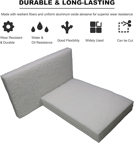 Miniatura 4 de Paquete de 10 almohadillas blancas de primera calidad de uso general de 6 x 9 pulgadas, para raspado, raspado, lijado, preparación de imprimación de