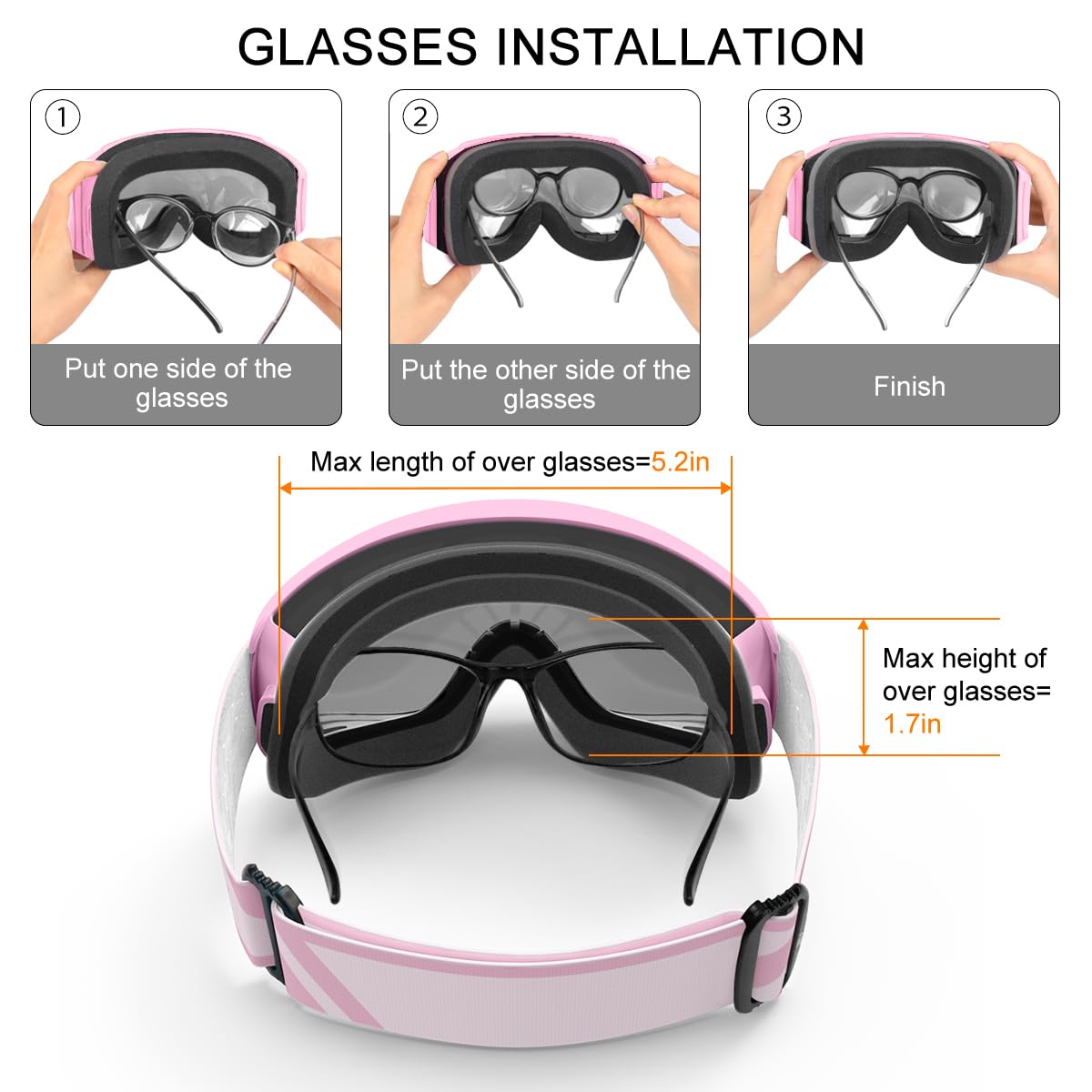 Findway Maschera da Sci Bambino 5~16 Anni Occhiali da Sci Maschera Sci Bambino Occhiali Sci OTG per Ragazzo Ragazza Anti UV Anti Nebbia Compatibile con Casco per Sci Snowboard Sport Invernali