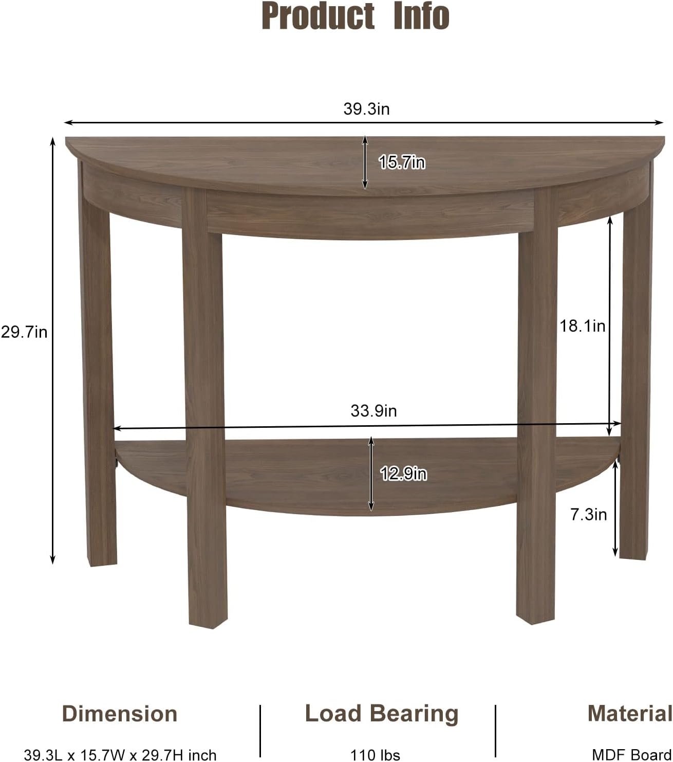 Buy Half Moon Console Tables for Entryway Radiator Tables for Hallway
