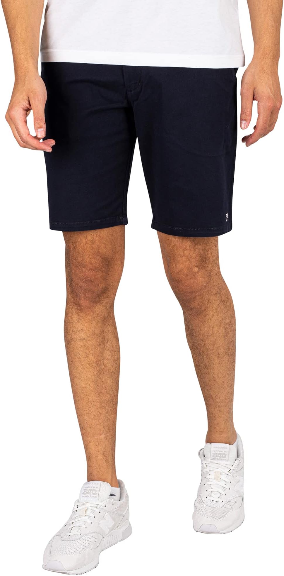 Farah Vintage Men's Bassett Organic Chino Shorts, Blue, 30W