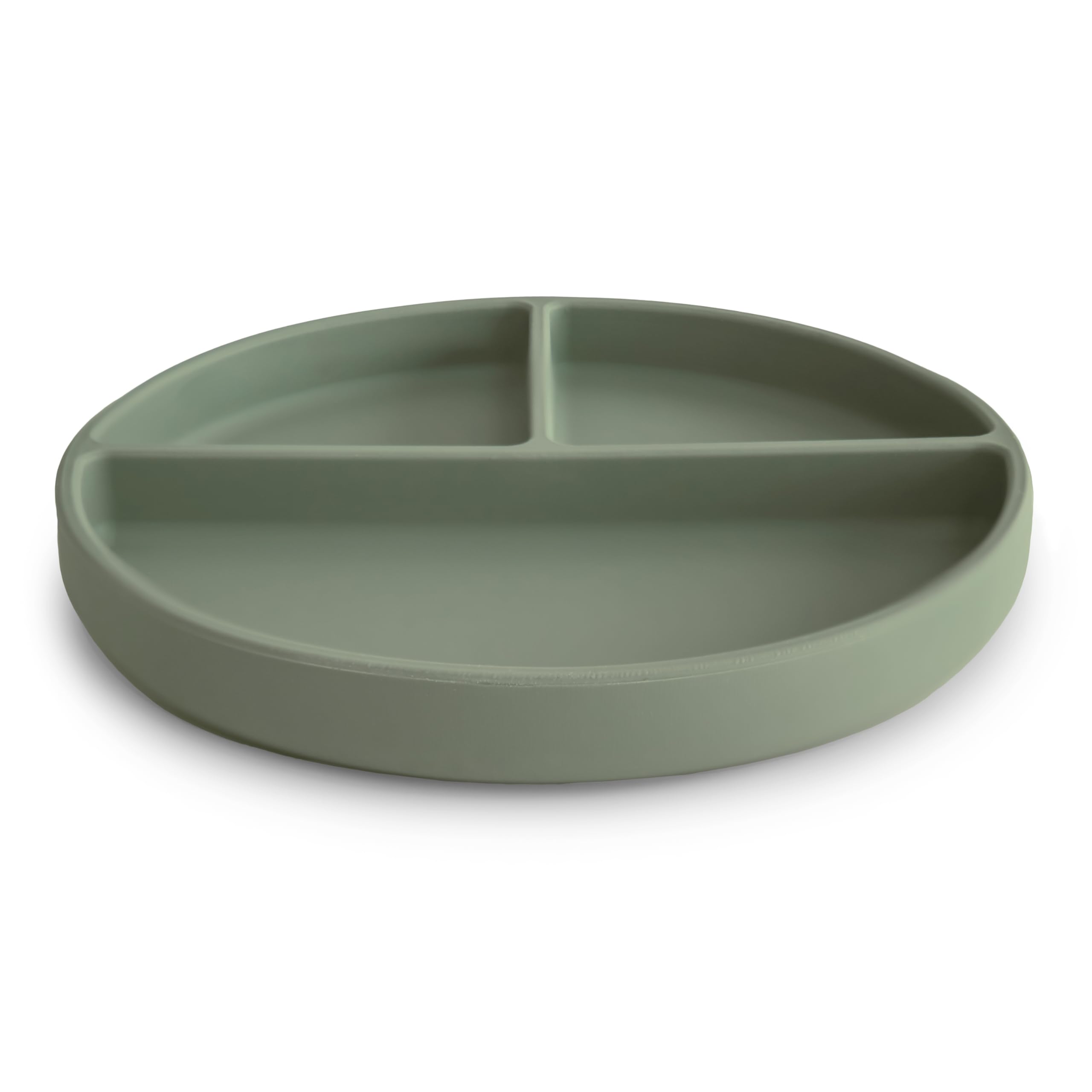 Mushie Silicone Suction Plate | Non-Slip Divided Plate for Babies & Toddlers | Food Grade Silicone | Dishwasher & Microwave Safe | Dried Thyme — view 2