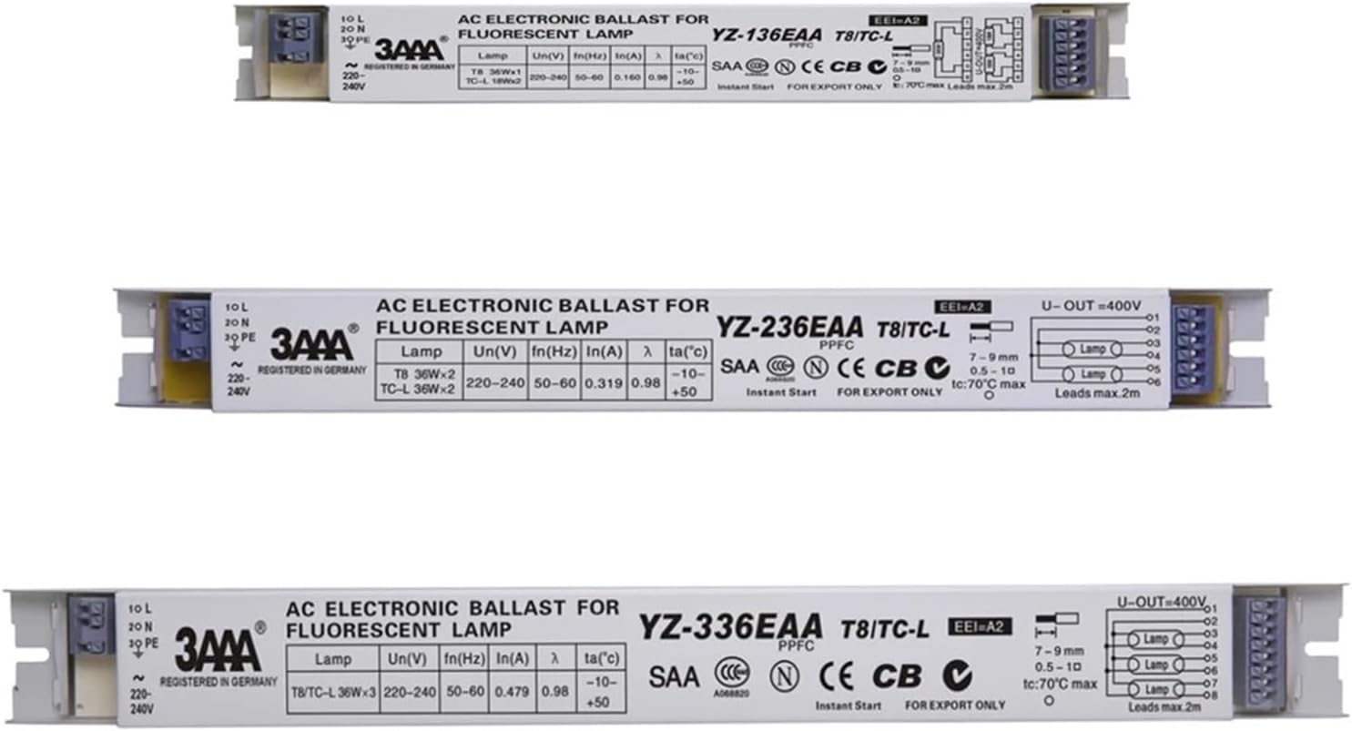 YZ-136EAA YZ-236EAA YZ-336EAA T8/TC-L 220V 1 * 36W 3 * 36W T8 Electronic Ballast Suitable for T8 Fluorescent lamp Advertising Light Box (Size : YZ-336EAA)