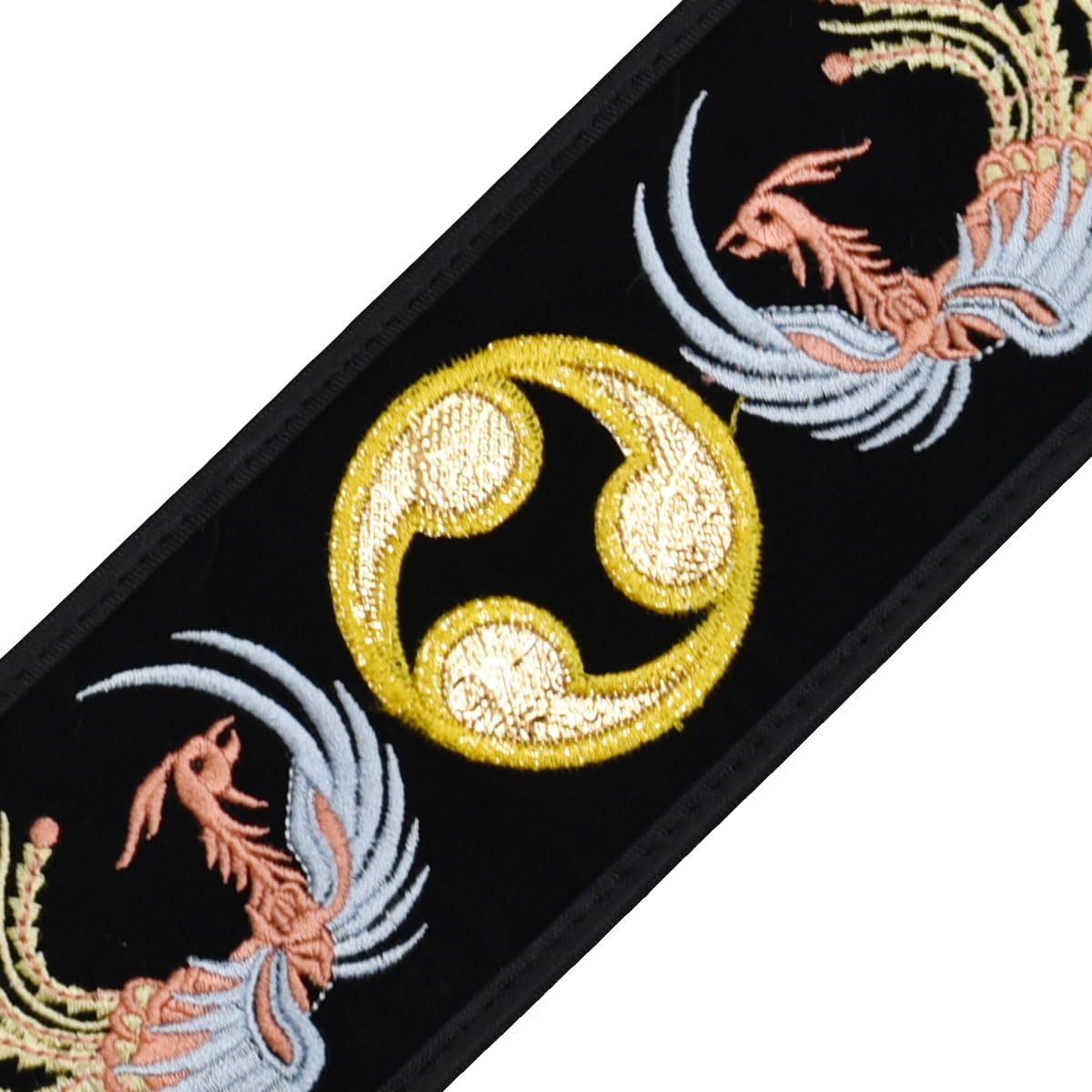 三味線セット 蛇柄装飾付き Amazon | 【刺繍柄】「三線用ティーガ（胴巻き）」C-1（鳳凰＆御