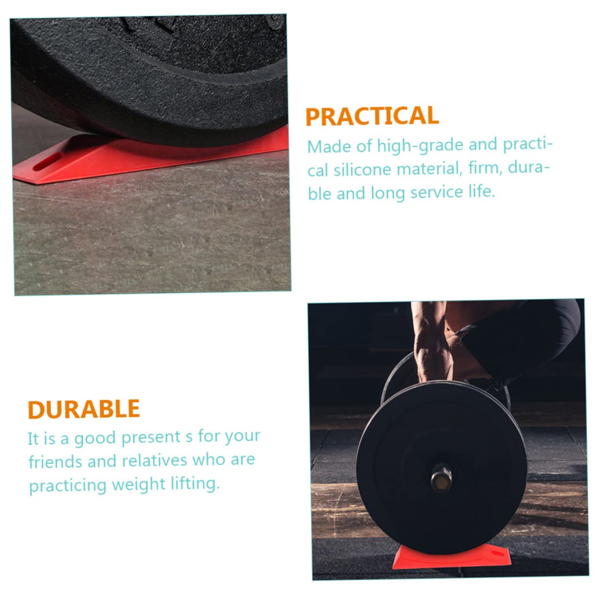 TOBBOMEY Portable Protective Silicone Pad Anti-slip for Deadlifts Red Weightlifting Accessory