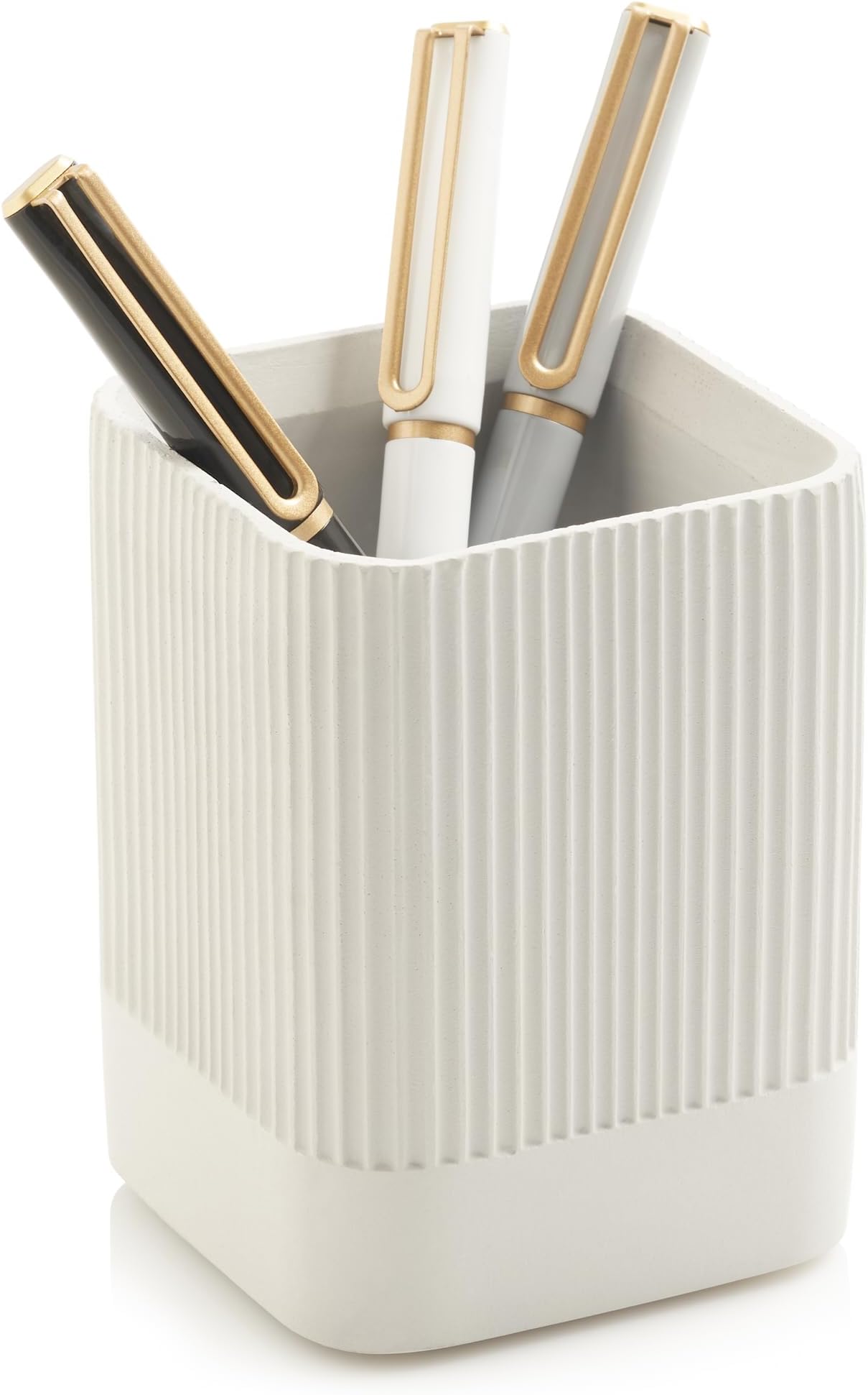 KIBAGA Aesthetic Pen Holder for Desk Modern Concrete