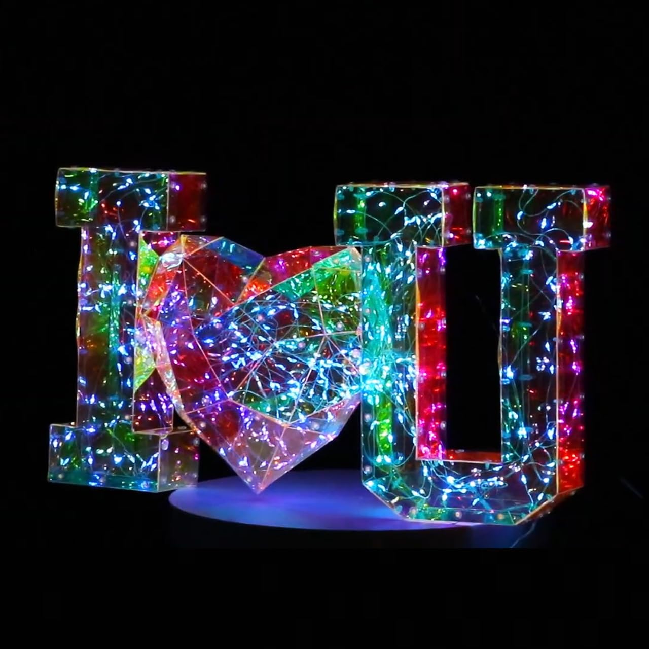 ID FOR YOU Hologram Light Heart Decoration (25 cm), Warm White - Image 3