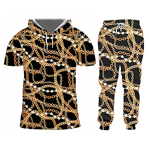 Sweat à capuche et jogging baroque 3D homme Htpa60321 L