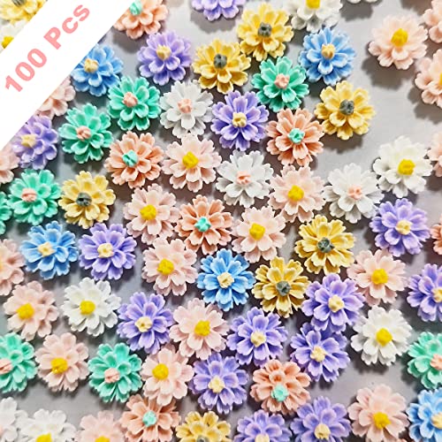 Flowers Nail Charms 100 Pcs 3D Flowers Nail Art Charms For Acrylic Nails Resin Flowers Nail Design Flowers Nail Art Rhinestone Decoration Accessories Foweso Nail Charms #TOP2