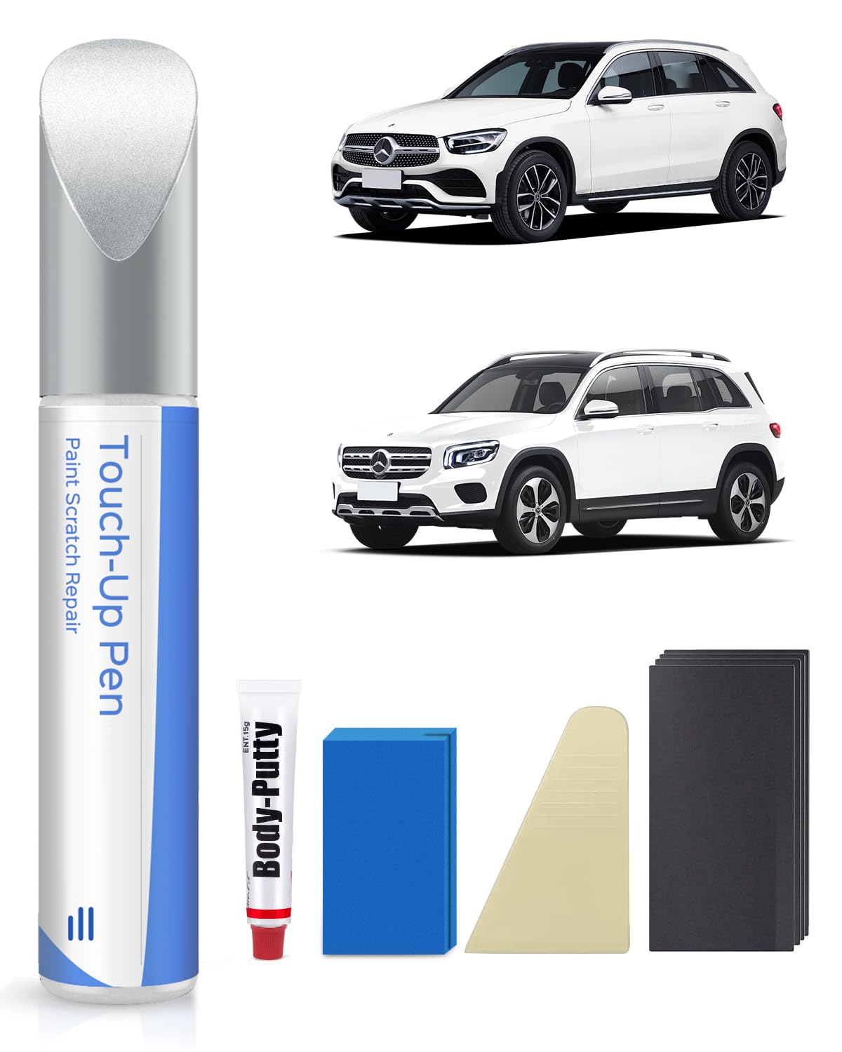 149/9149 blanco polar Kit de pintura de retoque para Mercede-Benz – Coincidencia exacta – retoque de arañazos y astillas