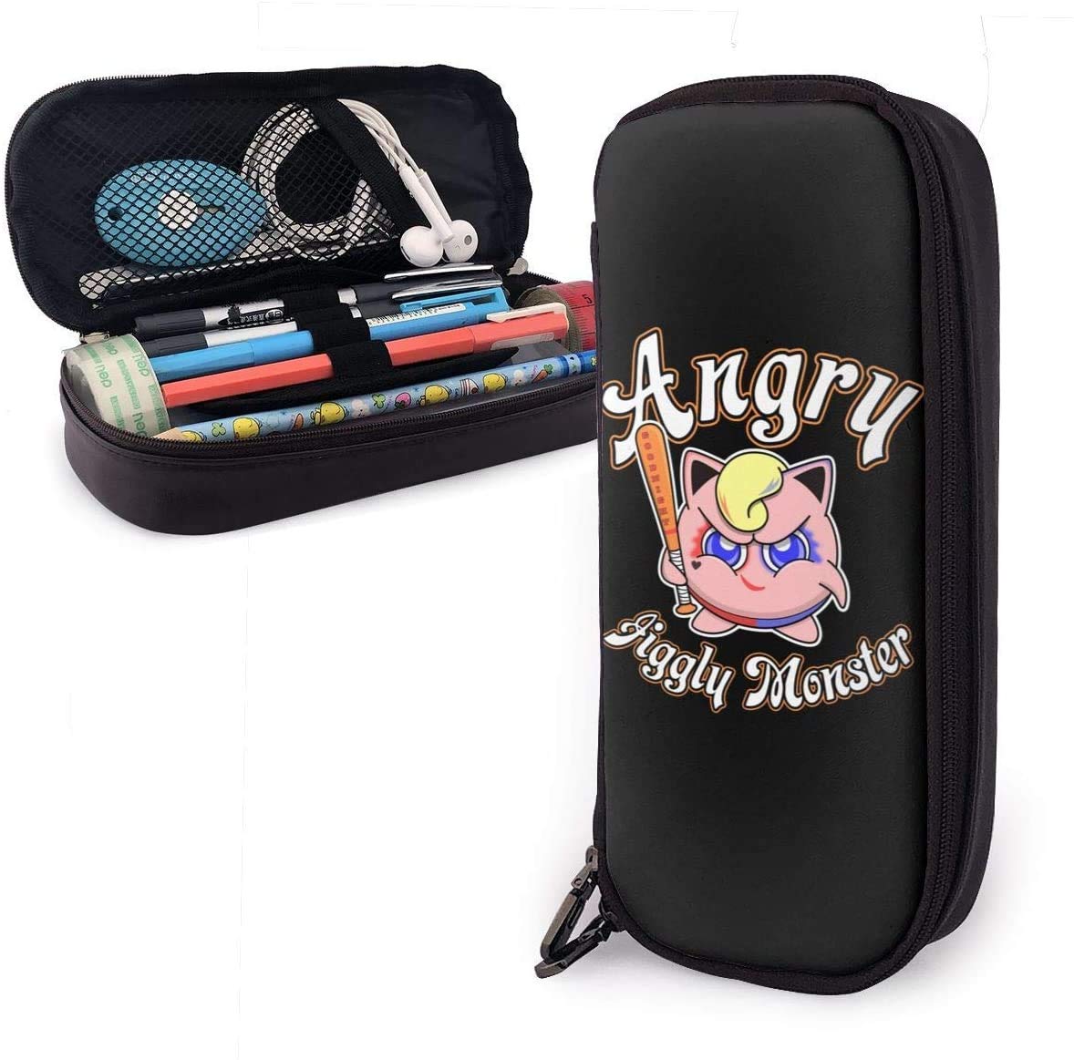 Cukyteck Pencil Case Big Capacity Large Storage Pen Pencil Pouch Desk Organizer Practical Bag Holder with Zipper - Jigglypuff Joker Angry Jiggly