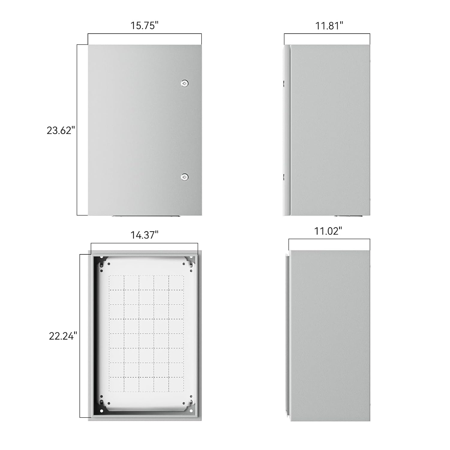 Steel Electrical Junction Box Waterproof -Indoor&Outdoor 20 x 16 x 10'' NEMA 4X Electrical Enclosure Box, IP65 Wall-Mounted Waterproof&Dustproof Power Metal Box with Safety Locks and Mounting Plate