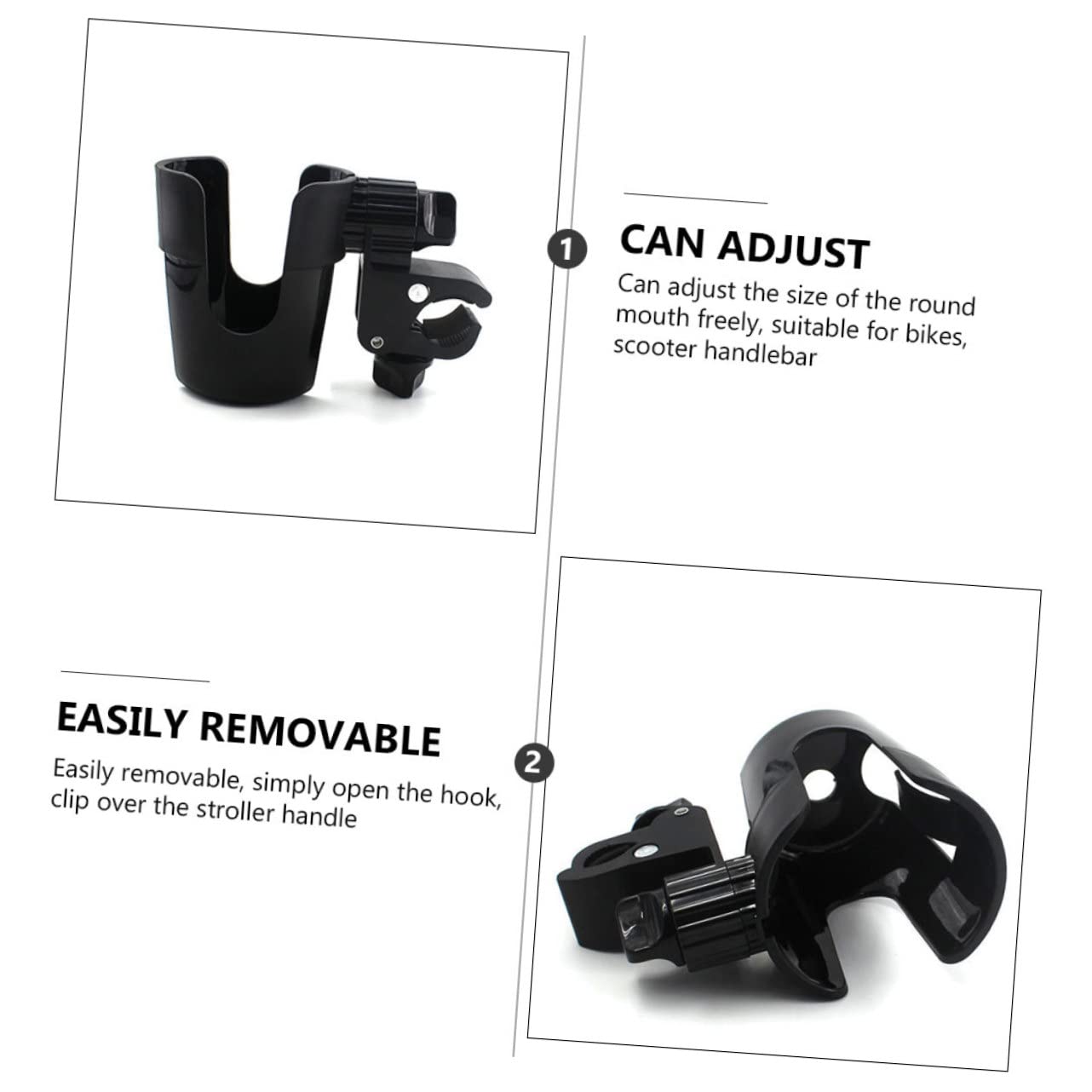 Sosoport Stroller Cup Holder for Bottles Rotatable Water Bottle Holder for Bikes and Scooters Easy Install Durable and Lightweight Design