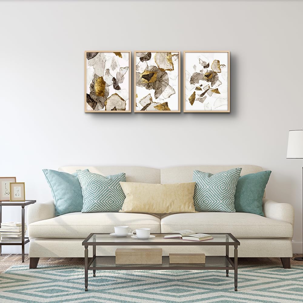 MHARTK66 Framed Wall Art Living Room Family Wall Decor Bedroom Fashion Kitchen Wall Pictures Artwork Office Decor Print Abstract Painting Modern Bathroom Home Decors (Natural Wood Framed)